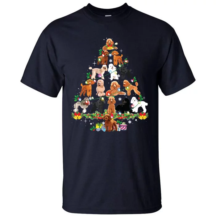 Funny Poodle Christmas Tree Ornament Decor Xmas Dog Dad Mom Tall T-Shirt