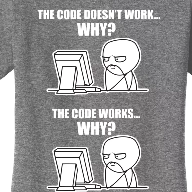 Funny Programmer Code Works Why Meme Tee Women's T-Shirt