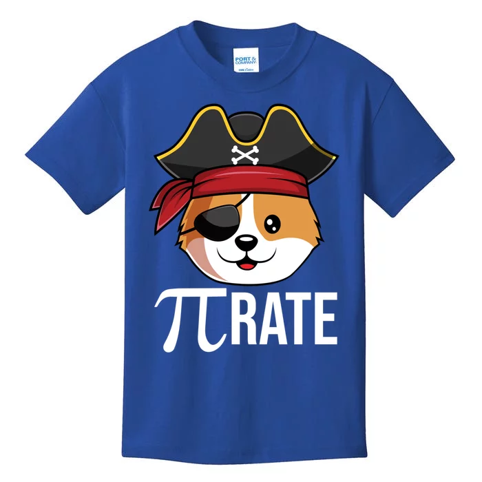 Funny Pigiftrate Corgi Dog Happy Pi Day 3 14 Math Pun Funny Gift Kids T-Shirt