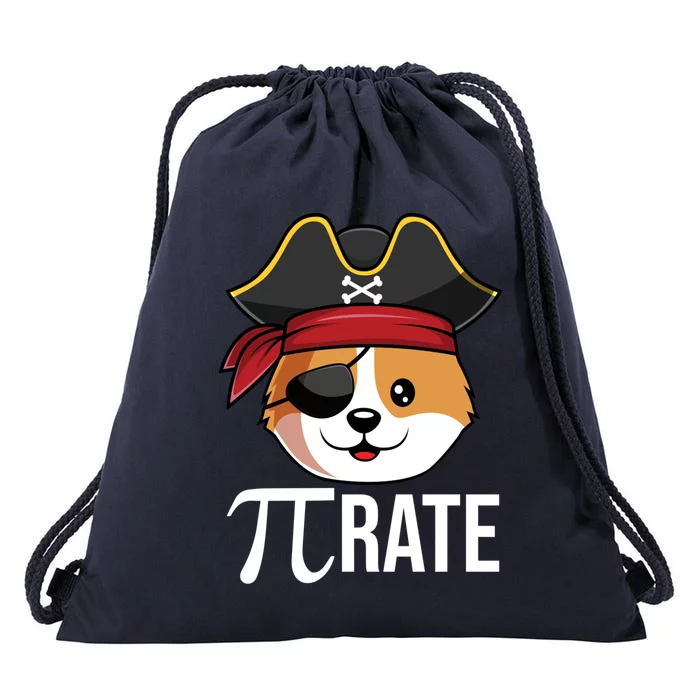 Funny Pigiftrate Corgi Dog Happy Pi Day 3 14 Math Pun Funny Gift Drawstring Bag