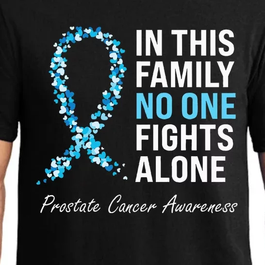 Family Prostate Cancer Awareness Light Blue Ribbon Survivor Pajama Set