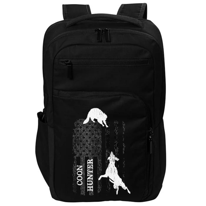 Funny Patriotic Coon Hunting Dogs American Flag Gift Impact Tech Backpack