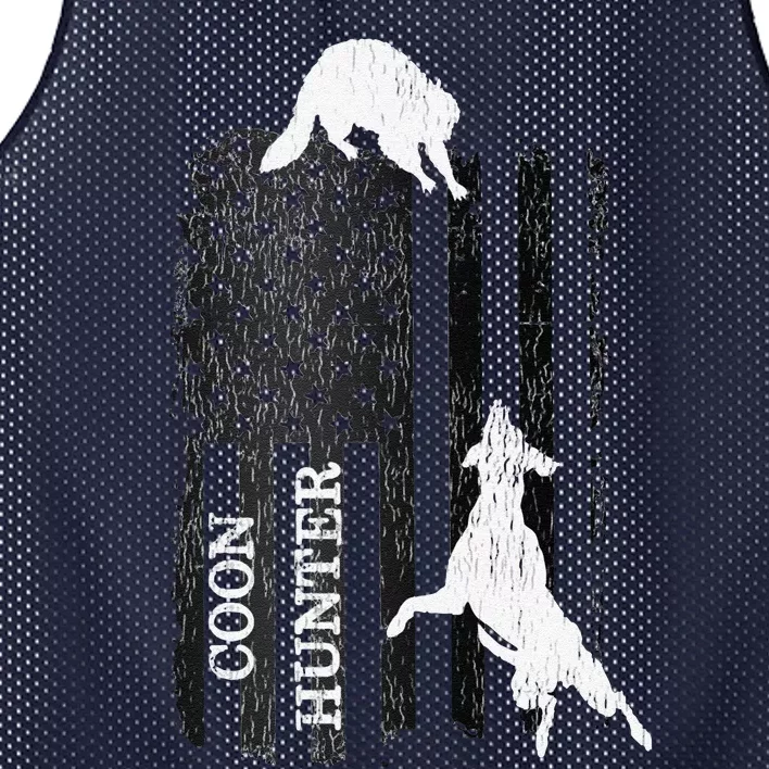 Funny Patriotic Coon Hunting Dogs American Flag Gift Mesh Reversible Basketball Jersey Tank