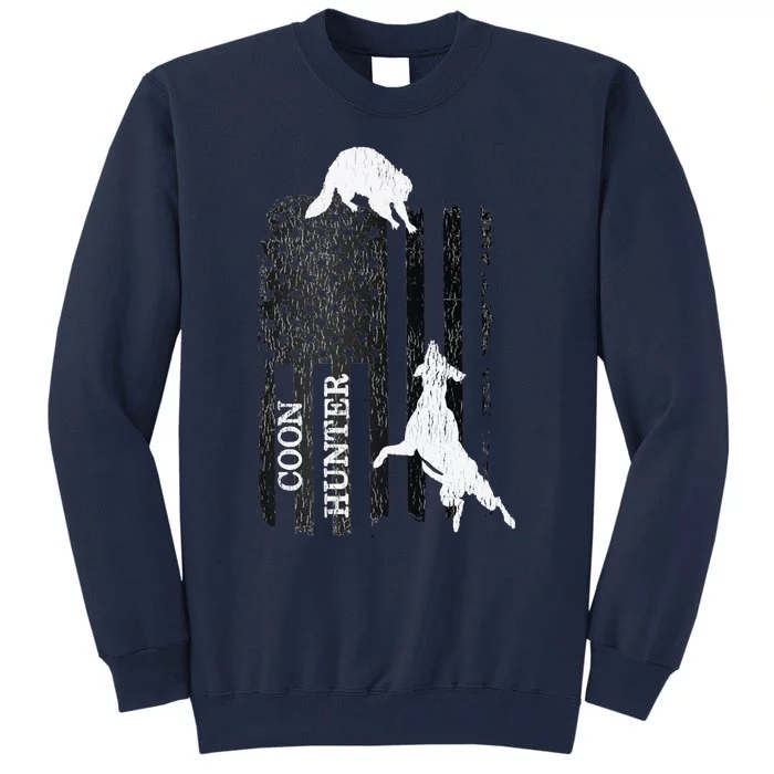 Funny Patriotic Coon Hunting Dogs American Flag Gift Tall Sweatshirt