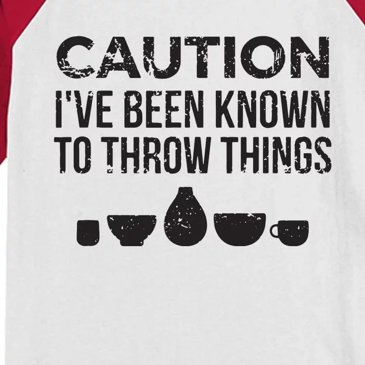 Funny Pottery Ceramics I've Been Known To Throw Things Kids Colorblock Raglan Jersey