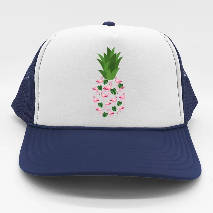 Flamingo Pineapple Cute Fun Summer Trucker Hat