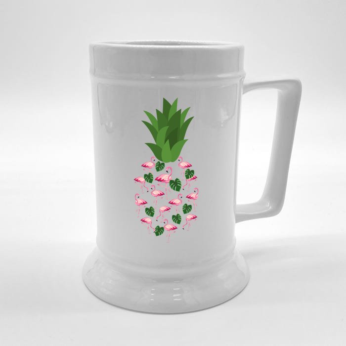 Flamingo Pineapple Cute Fun Summer Front & Back Beer Stein