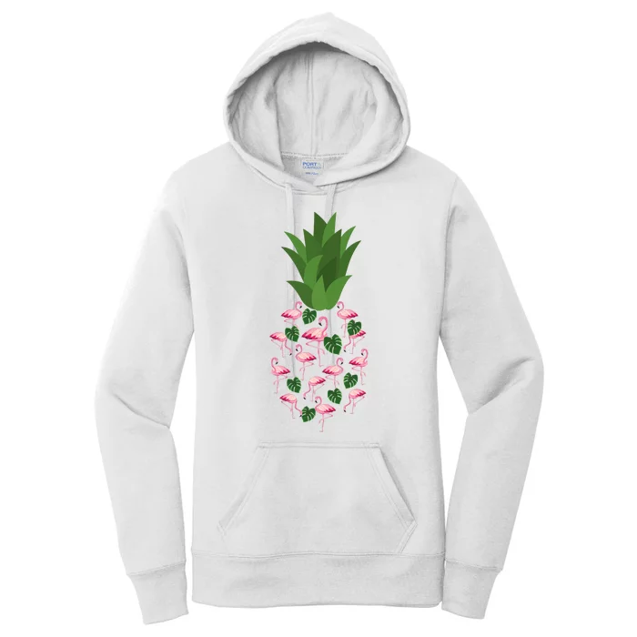 Flamingo Pineapple Cute Fun Summer Women's Pullover Hoodie