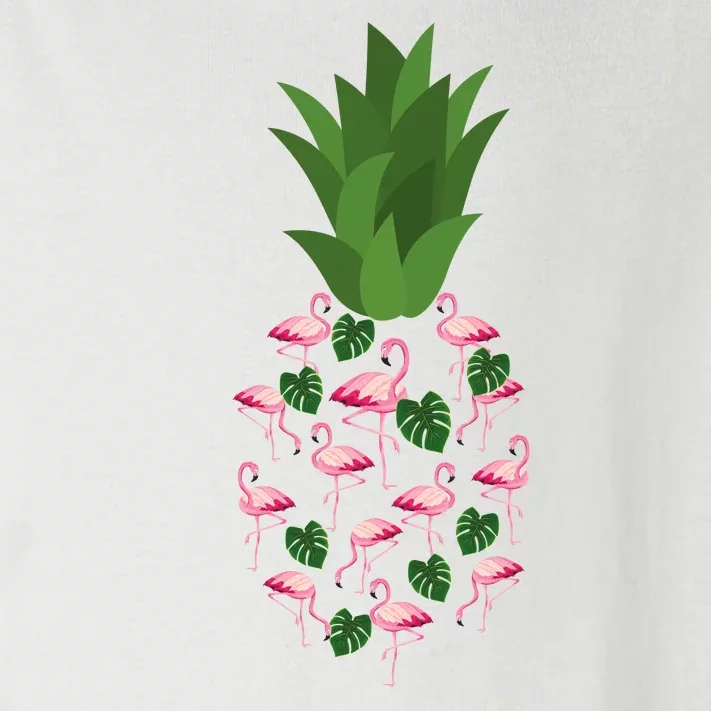 Flamingo Pineapple Cute Fun Summer Toddler Long Sleeve Shirt