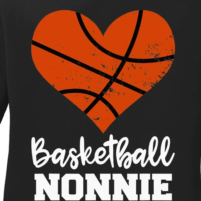 Favorite Players Call Me Nonnie Funny Basketball Nonnie Ladies Long Sleeve Shirt