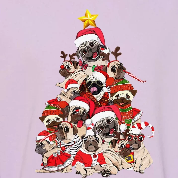 Funny Pug Christmas Tree Dog Santa Merry Pugmas Xmas Gifts Garment-Dyed Sweatshirt