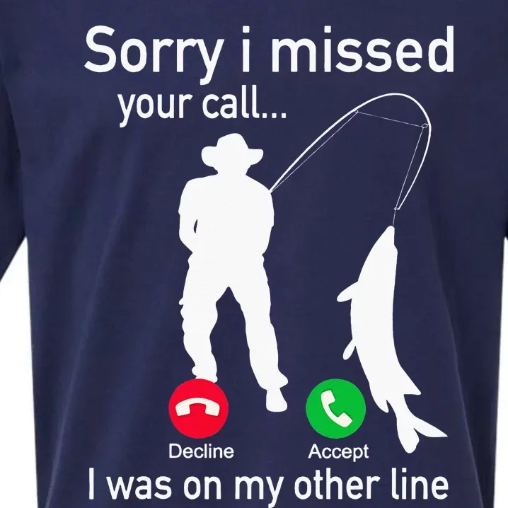 Fishing Phone Call With Fishing Line Funny Fish Fisherman Sueded Cloud Jersey T-Shirt