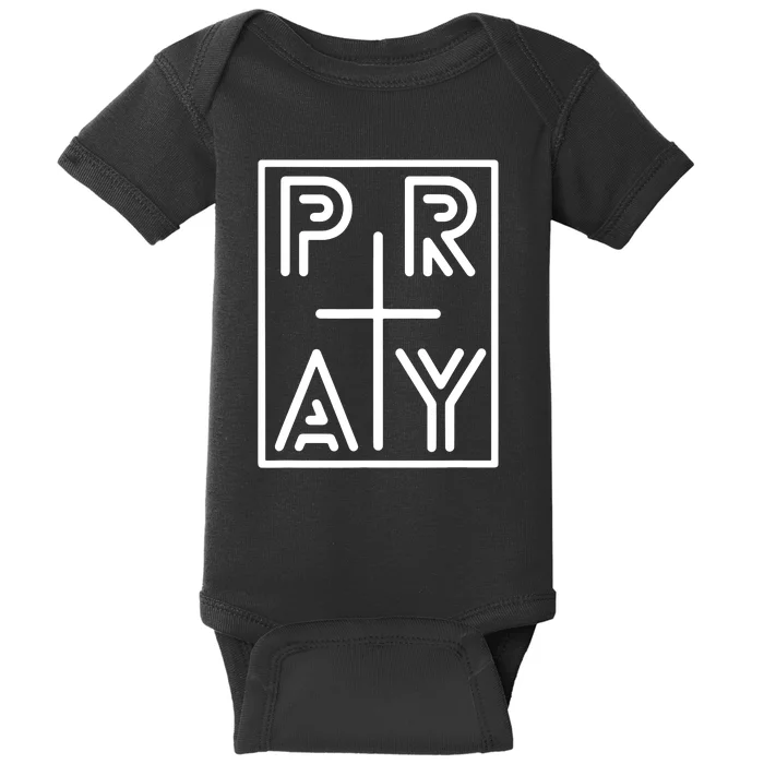 Funny Pray Christian Cross Religious Faith Jesus Lover Baby Bodysuit