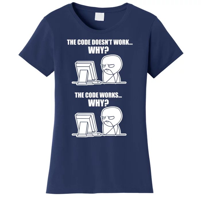 Funny Programmer Code Works Why Meme Tee Women's T-Shirt