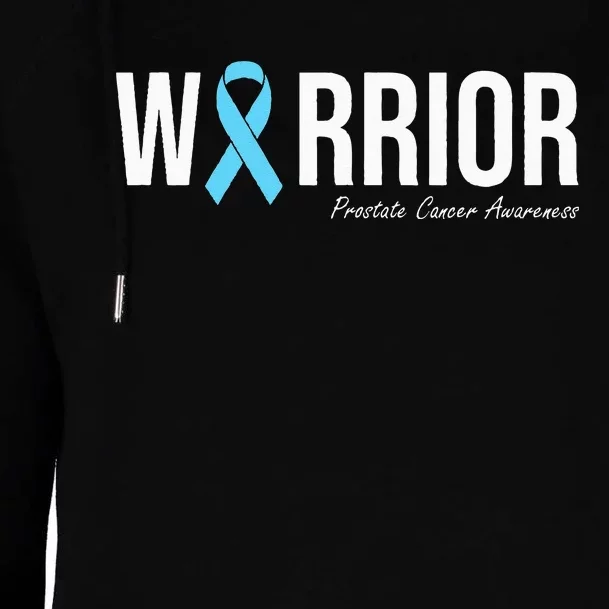 Family Prostate Cancer Awareness Light Blue Ribbon Warrior Womens Funnel Neck Pullover Hood