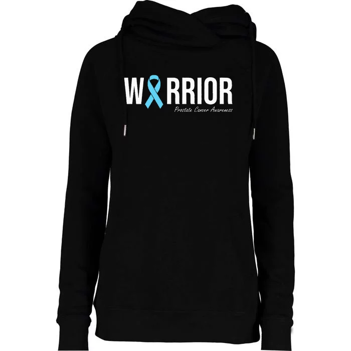 Family Prostate Cancer Awareness Light Blue Ribbon Warrior Womens Funnel Neck Pullover Hood