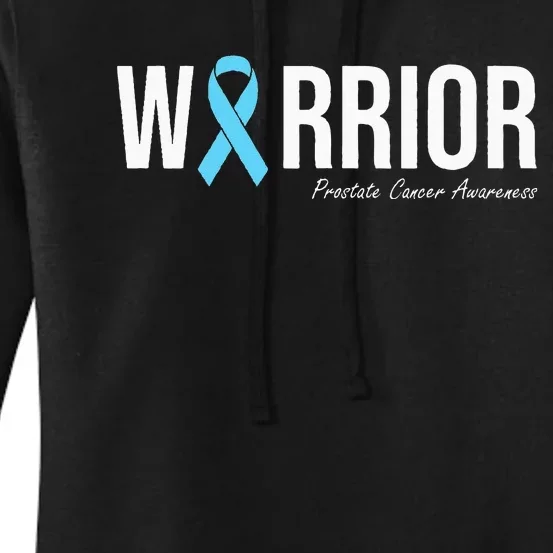 Family Prostate Cancer Awareness Light Blue Ribbon Warrior Women's Pullover Hoodie