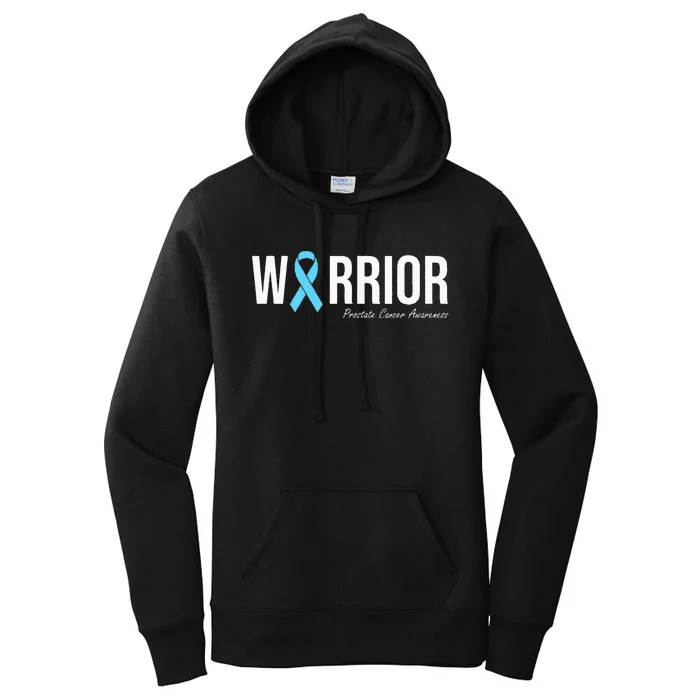 Family Prostate Cancer Awareness Light Blue Ribbon Warrior Women's Pullover Hoodie