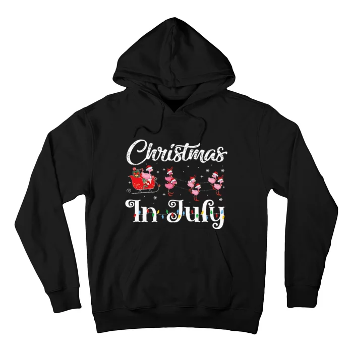 flamingo pink camping car christmas in july party Hoodie