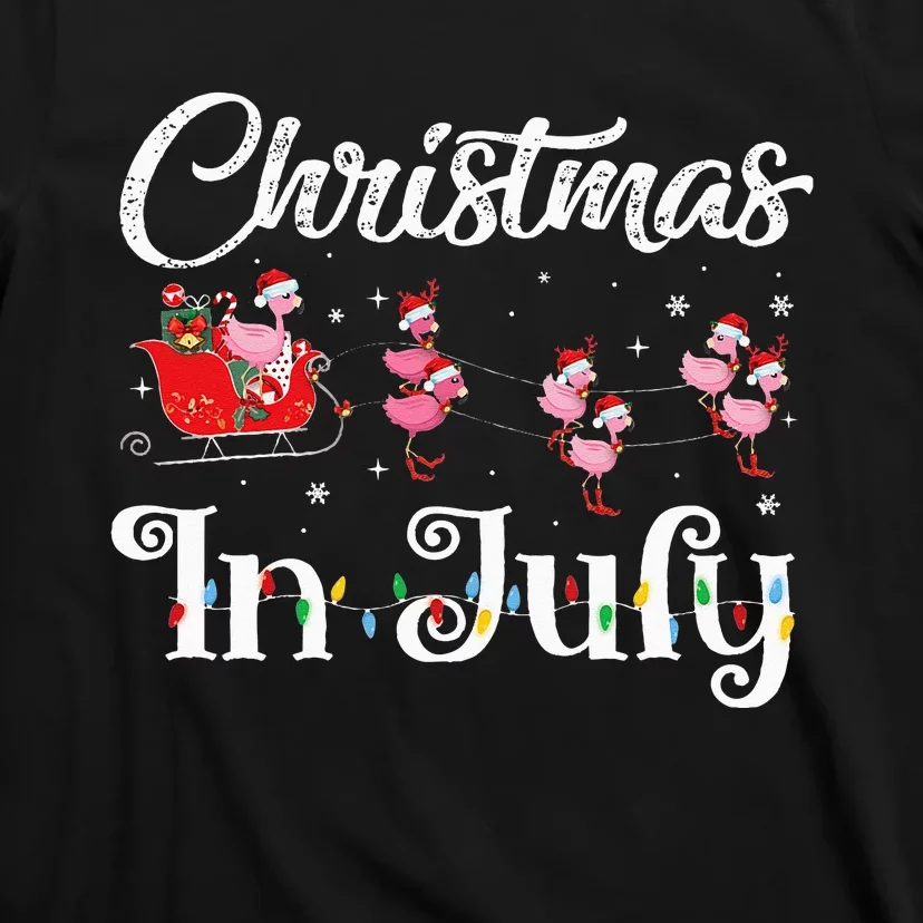 flamingo pink camping car christmas in july party T-Shirt