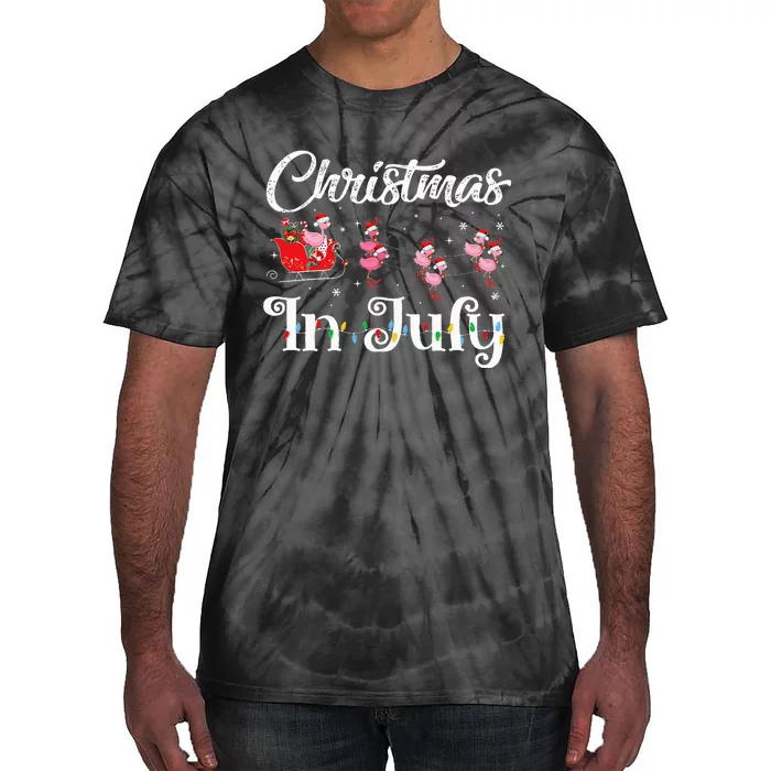 flamingo pink camping car christmas in july party Tie-Dye T-Shirt