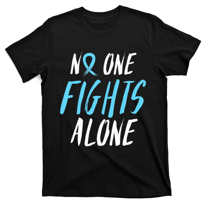 Fight Prostate Cancer Awareness Light Blue Ribbon Survivor T-Shirt