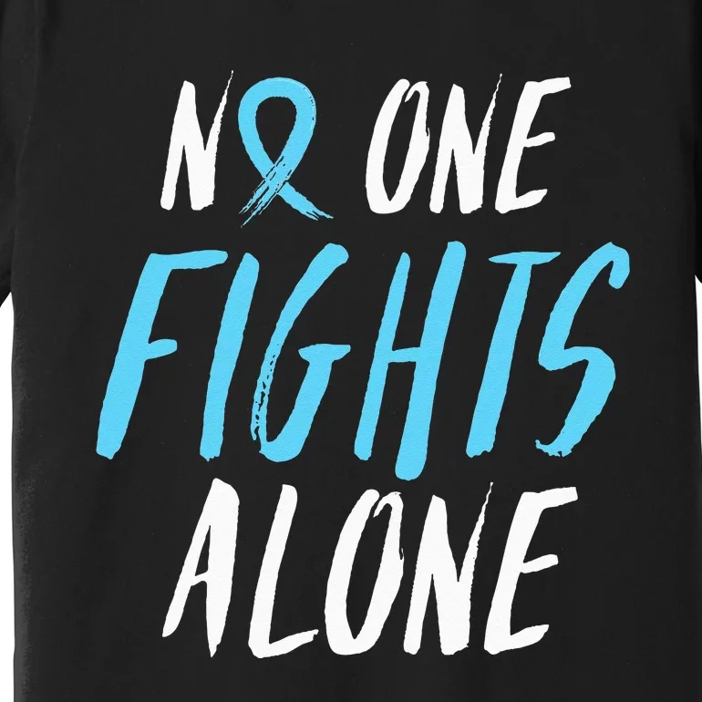 Fight Prostate Cancer Awareness Light Blue Ribbon Survivor Premium T-Shirt