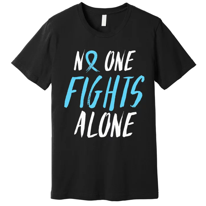 Fight Prostate Cancer Awareness Light Blue Ribbon Survivor Premium T-Shirt