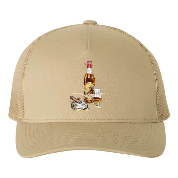 Funny Pappy & Cigar Painting, Blantons, Buffalo Trace 1 Yupoong Adult 5-Panel Trucker Hat