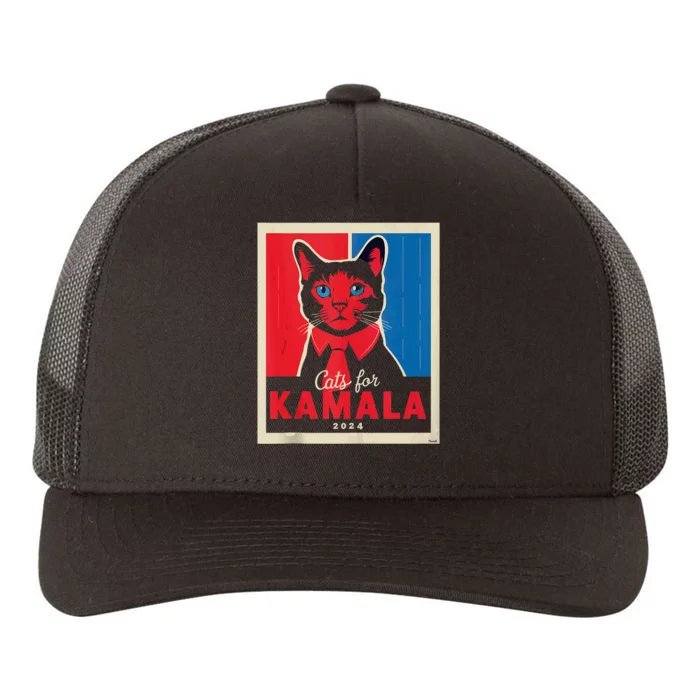 Funny Political Cats For Kamala Feline Lover Supporter Yupoong Adult 5-Panel Trucker Hat