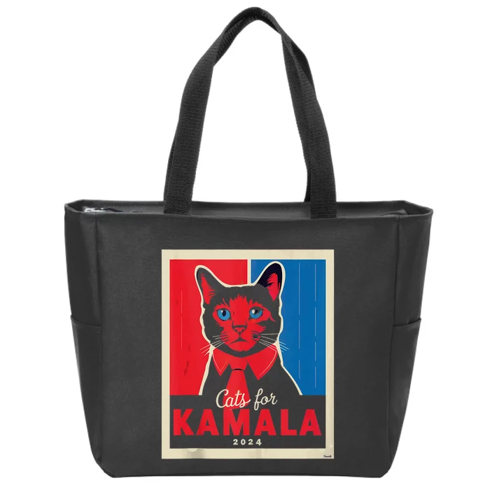 Funny Political Cats For Kamala Feline Lover Supporter Zip Tote Bag