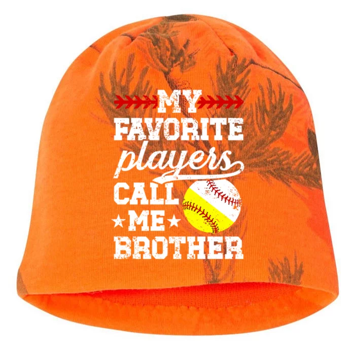 Favorite Players Call Me Brother Baseball Softball Brother Funny Gift Kati - Camo Knit Beanie