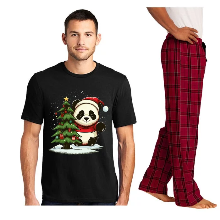 Festive Panda Claus for Christmas Celebration Pajama Set