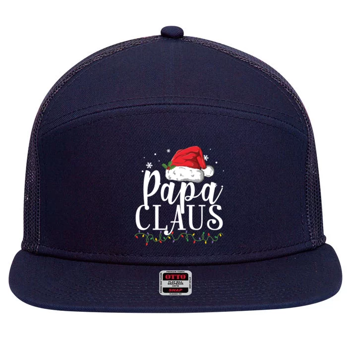 Funny Papa Claus Christmas Gift Pyjamas Santa Gift Meaningful Gift 7 Panel Mesh Trucker Snapback Hat