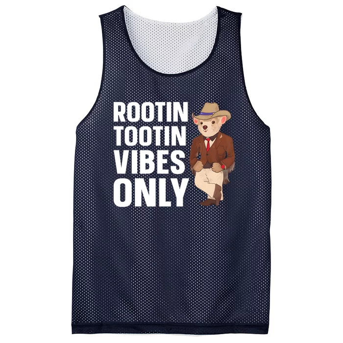 Funny Possum Cowboy Rootin Tootin Vibes Only Mesh Reversible Basketball Jersey Tank