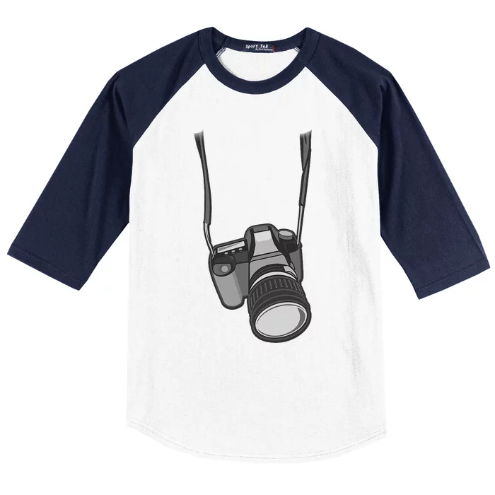 Funny Photographer Costume Camera Halloween Gift Ideas Baseball Sleeve Shirt