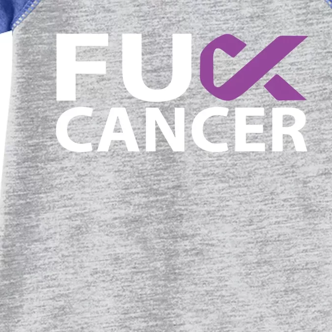 Fuck Pancreatic Cancer F U Fu Purple Ribbon Cancer Awareness Gift Infant Baby Jersey Bodysuit