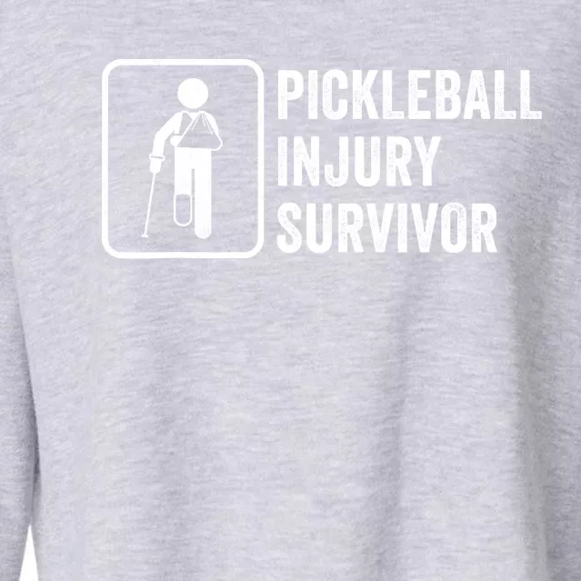 Funny Pickleball Coach With Saying Pickleball Injury Survivor Gift Cropped Pullover Crew