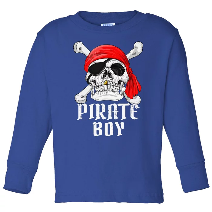 Funny Pirate Costume Theme Party Halloween Toddler Long Sleeve Shirt