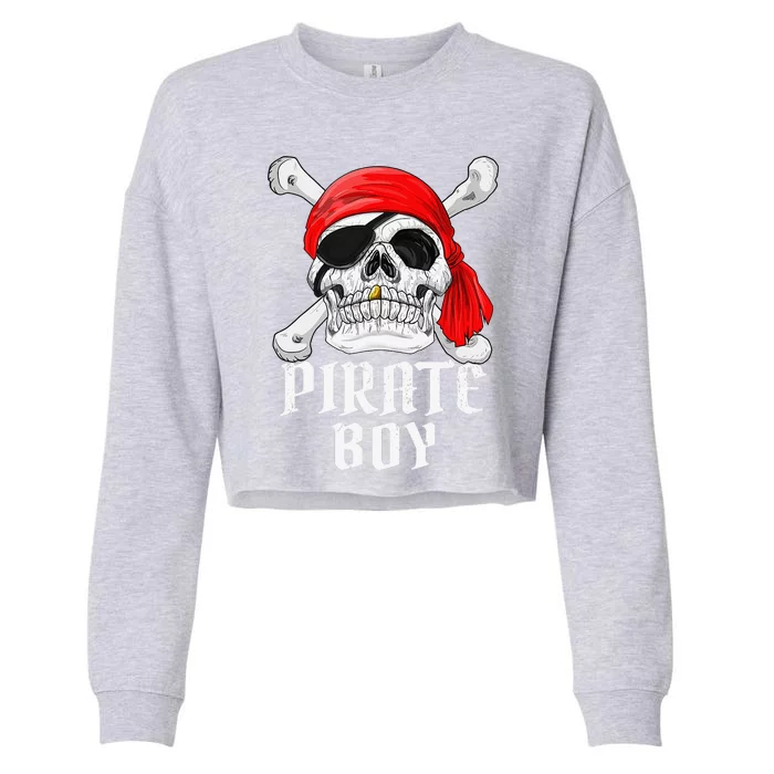 Funny Pirate Costume Theme Party Halloween Cropped Pullover Crew