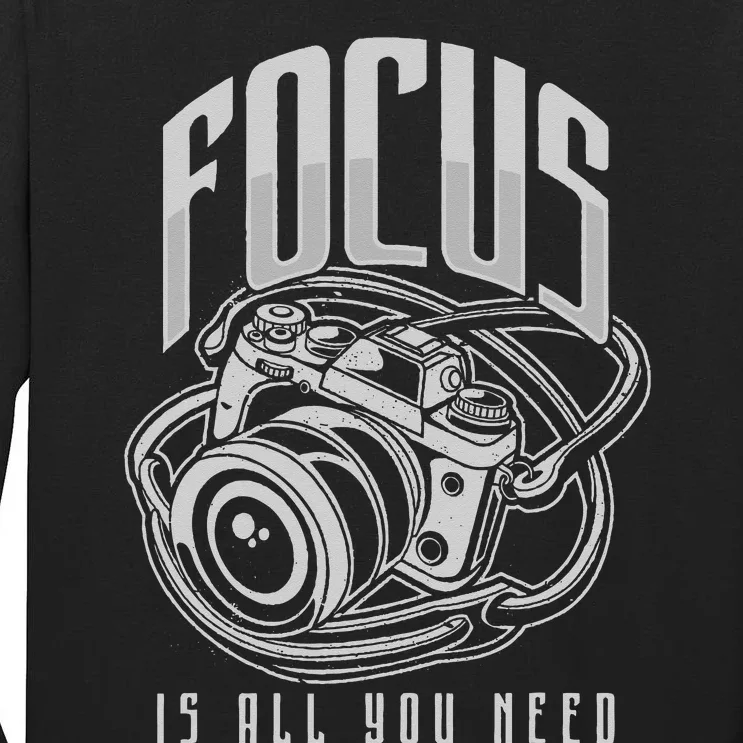 Focus Photographer Camera Gift Tall Long Sleeve T-Shirt