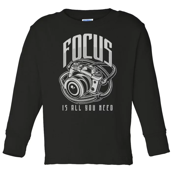 Focus Photographer Camera Gift Toddler Long Sleeve Shirt