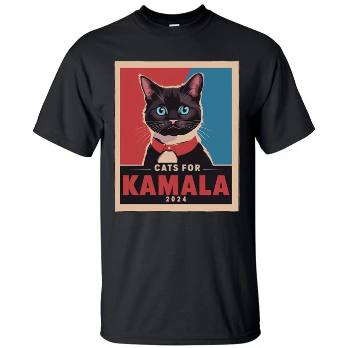 Funny Political Cats For Kamala Gift Tall T-Shirt