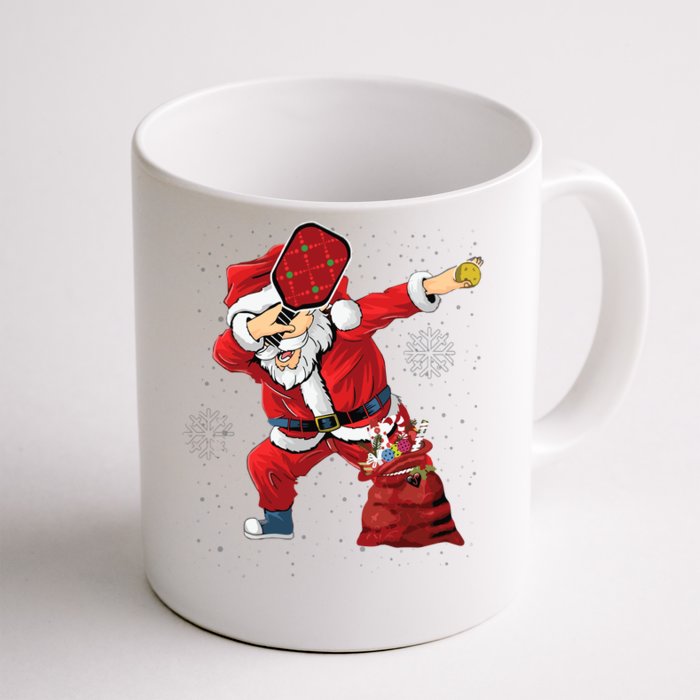 Funny Pickleball Christmas Santa Playing Pickleball Front & Back Coffee Mug