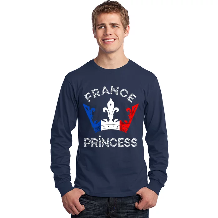 France Princess Crown French Flag French Pride French Roots Long Sleeve Shirt