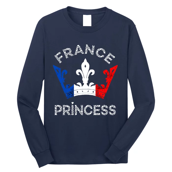 France Princess Crown French Flag French Pride French Roots Long Sleeve Shirt