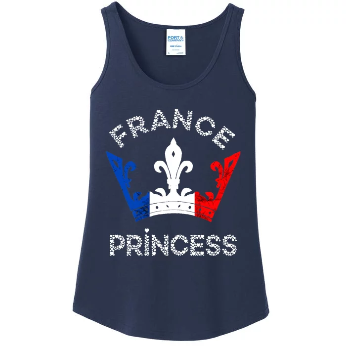 France Princess Crown French Flag French Pride French Roots Ladies Essential Tank