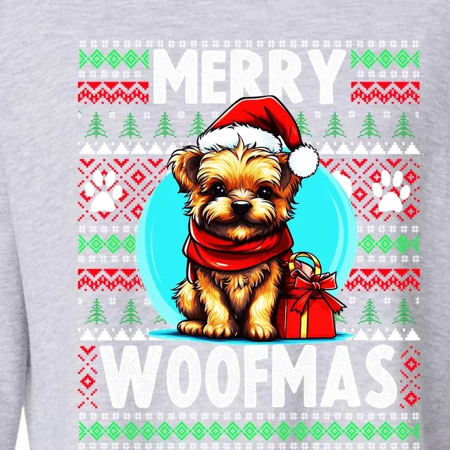 Fur Parent Christmas Yorkshire Terrier Ugly Christmas Gift Cropped Pullover Crew