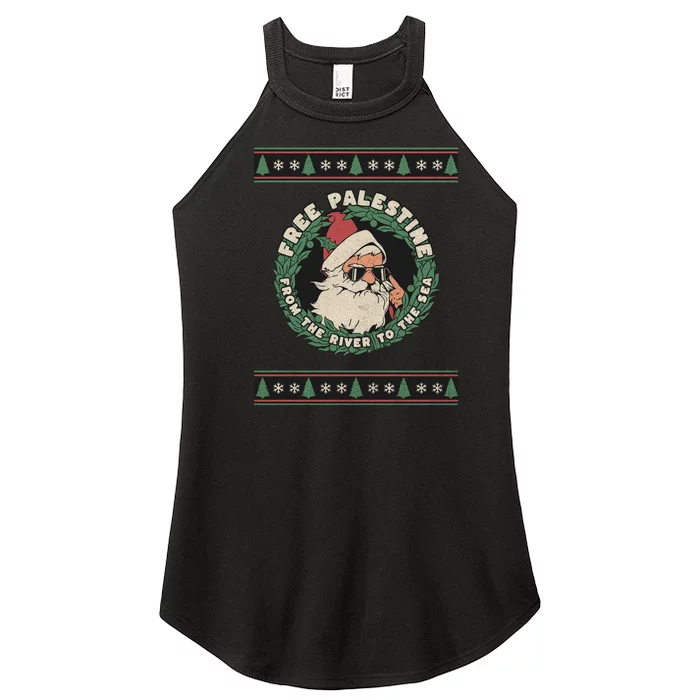 Free Palestine Christmas Santa Gaza Women’s Perfect Tri Rocker Tank