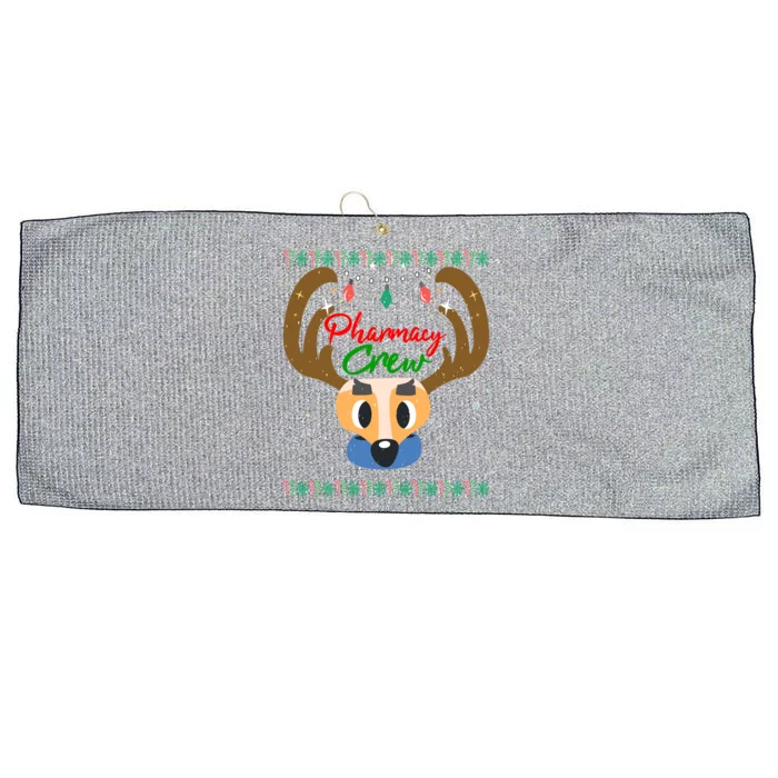 Funny Pharmacy Crew Christmas Pharmacist Reindeer Xmas Gift Large Microfiber Waffle Golf Towel